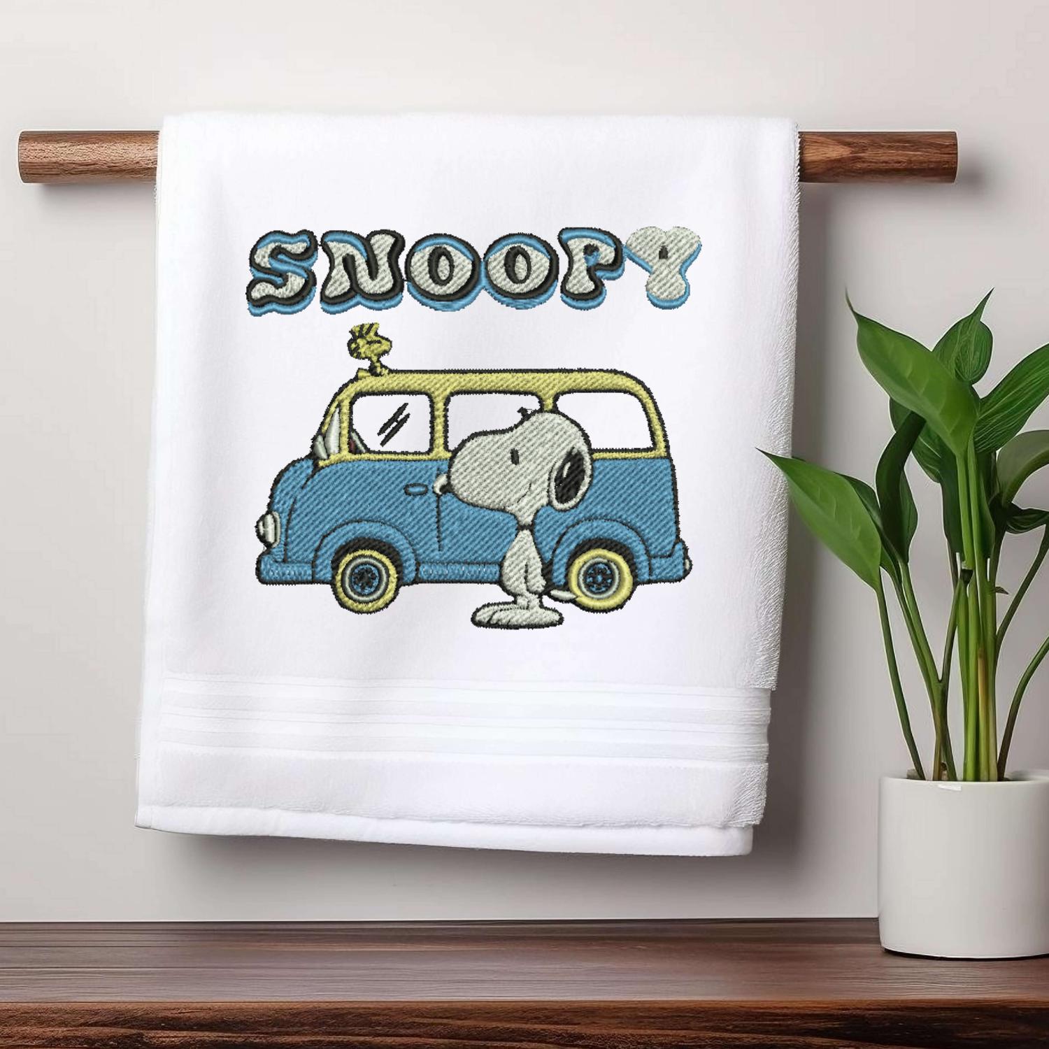 Cute Snoopy Machine Embroidery Design Snoopy With Driving Embroidery ...