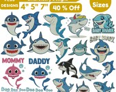 Baby Shark Machine Embroidery Design Fish Animal Embroidery Magical Fish Custom Embroidery Shark Applique File Design 5Size Instant Download