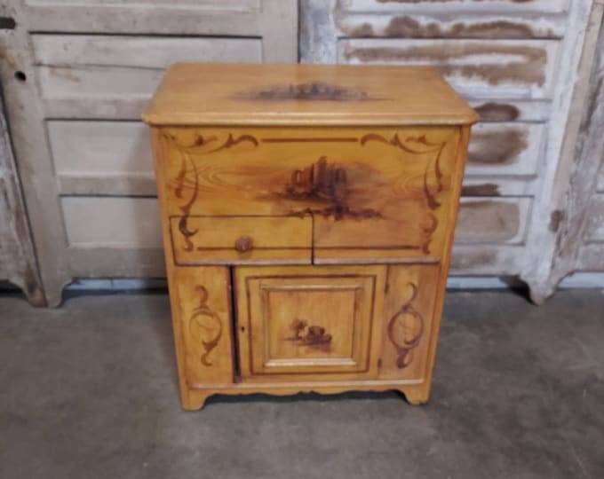 1890'S Paint Decorated Cottage Washstand # 187363 Shipping is not free please conatct us before purchase Thanks