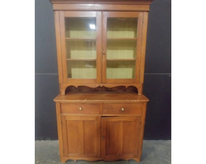 1880'S Pine Glass Door Cabinet # 183348 Shipping is not a 1.00 Shipping is not free please contact us before purchase Thanks