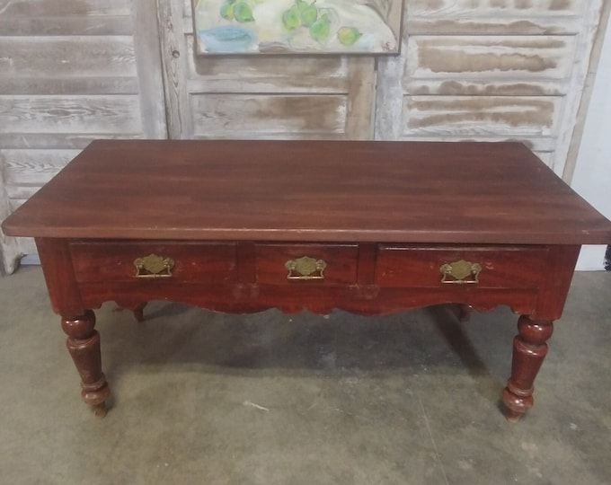 1840'S Three Drawer English Table # 183210 Shipping is not free please conatct us before purchase Thanks