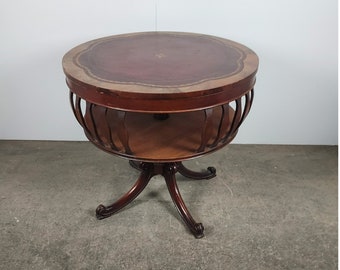 1940'S LEATHER TOP TABLE # 17590 Shipping is not a 1.00 Shipping is not free please contact us before purchase Thanks