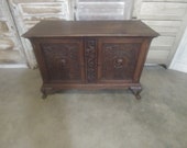 English Carved Dowry Chest 184651
