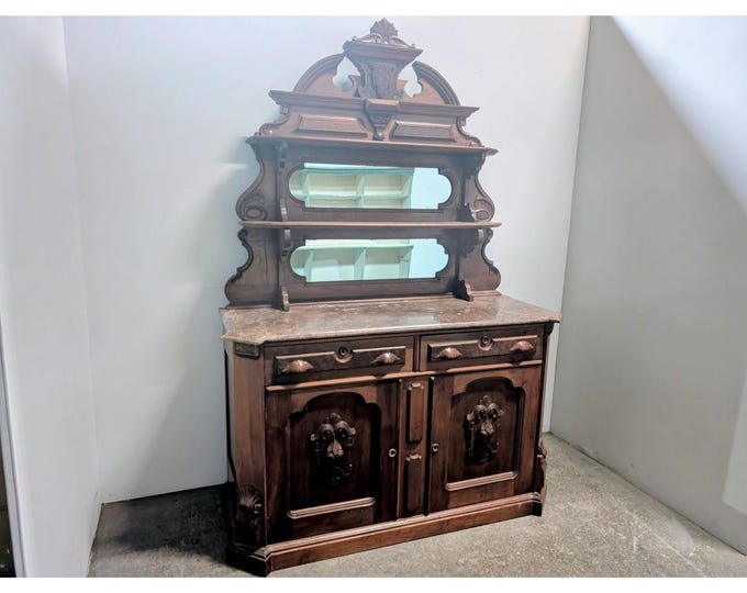 1850,s Walnut Marble Top Sideboard # 198119 Shipping is not a 1.00 Shipping is not free please contact us before purchase Thanks