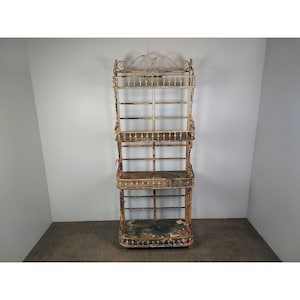 Small Metal Folding Bakers Rack Bookshelf