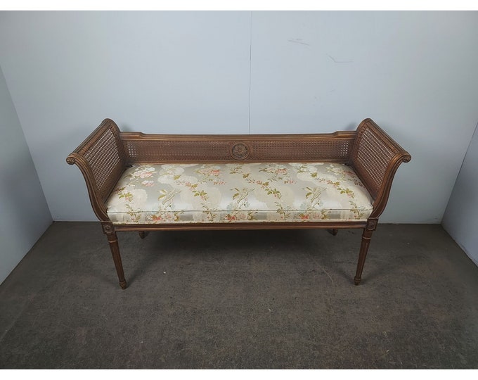 Elegant 1890,s French Caned Bench # 191152 Shipping is not free please conatct us before purchase Thanks