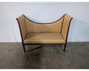 Elegant 1940,s High Back Curved Settee # 196638 Shipping is not a 1.00 Shipping is not free please contact us before purchase Thanks