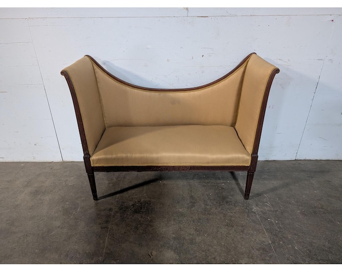 Elegant 1940,s High Back Curved Settee # 196638 Shipping is not a 1.00 Shipping is not free please contact us before purchase Thanks