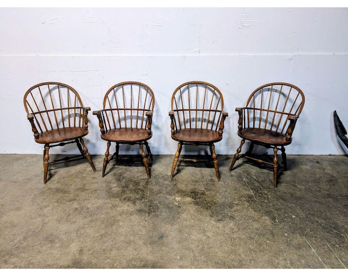 Set Of Four 1920,s Oak Hoop Back Windsor Arm Chairs # 201343 Shipping is not a 1.00 Shipping is not free please contact us before purchase