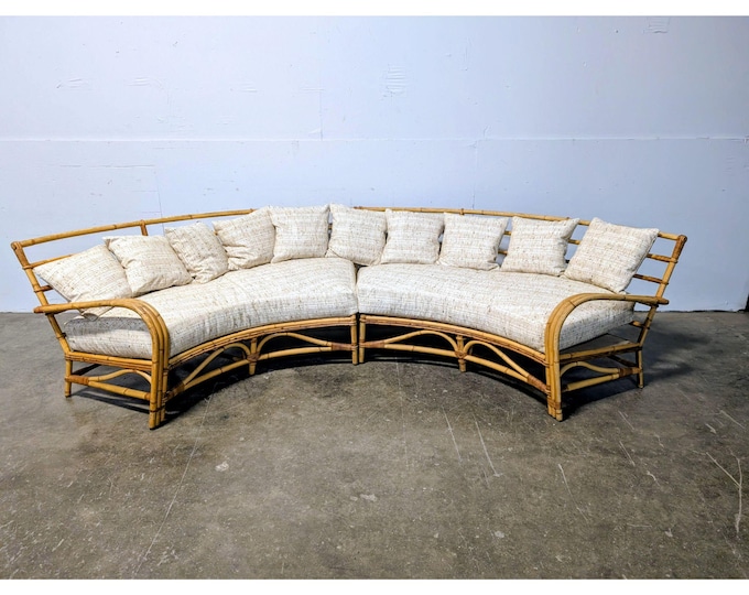 1940,S CURVED RATTAN SETTEE # 201120 Shipping is not a 1.00 Shipping is not free please contact us before purchase Thanks