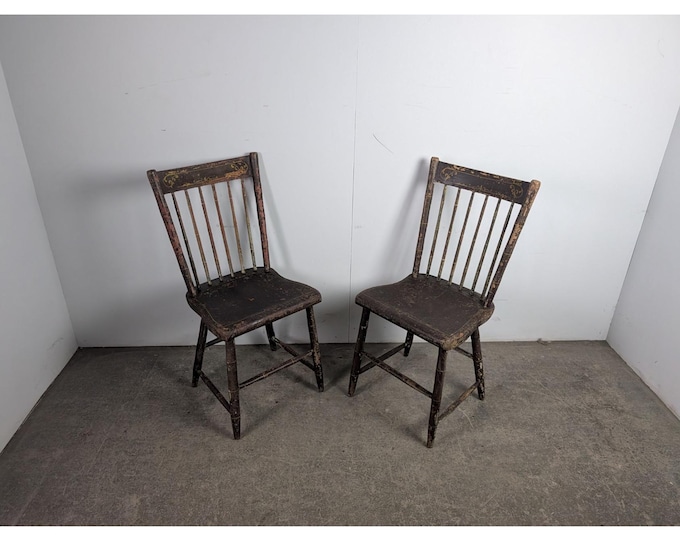 Pair Of Mid 1800,s Spindle Back Chairs # 197227 Shipping is not a 1.00 Shipping is not free please contact us before purchase Thanks