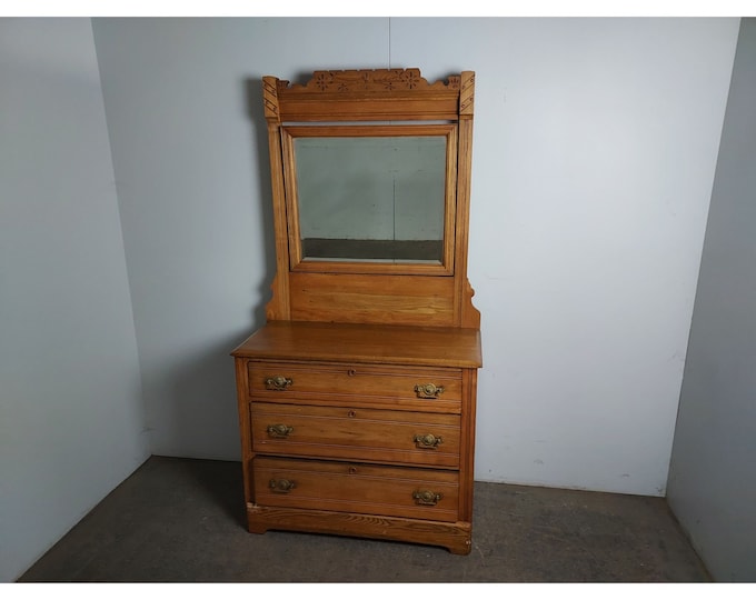 1920,s Three Drawer Oak Chest Of Drawers With Mirror # 194780 Shipping is not a 1.00 Shipping is not free please contact us before purchase