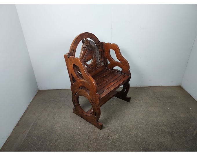Unique 1940,s Hand Carved Folk Art Horse Chair # 194453 Shipping is not free please conatct us before purchase Thanks