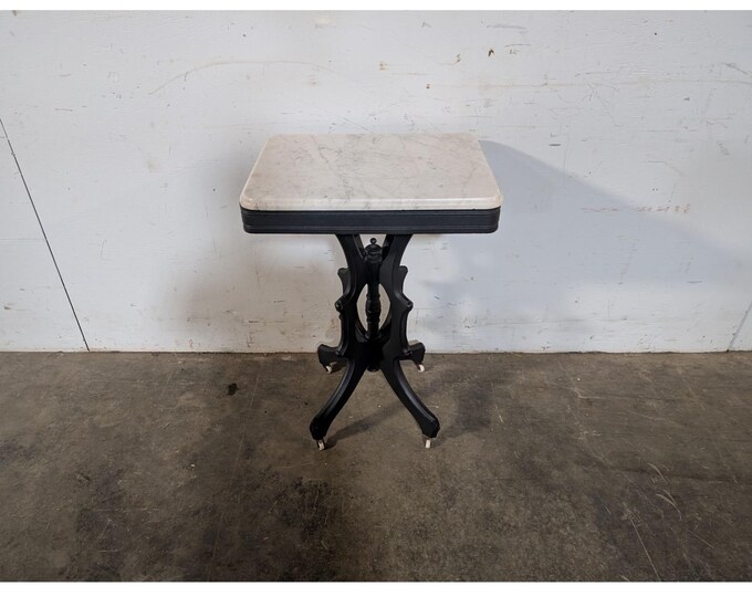 1860,s Black Painted Walnut Marble Top Table # 197442 Shipping is not a 1.00 Shipping is not free please contact us before purchase Thanks