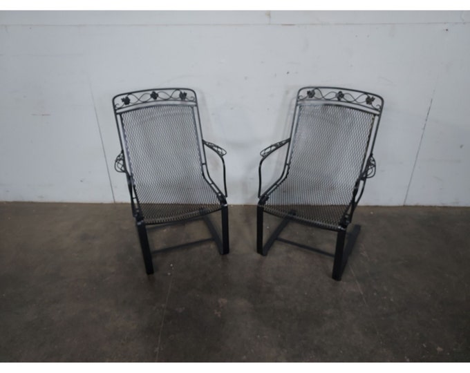 Pair Of 1950,s Iron And Mesh Spring Back Chairs # 194407 Shipping is not free please conatct us before purchase Thanks