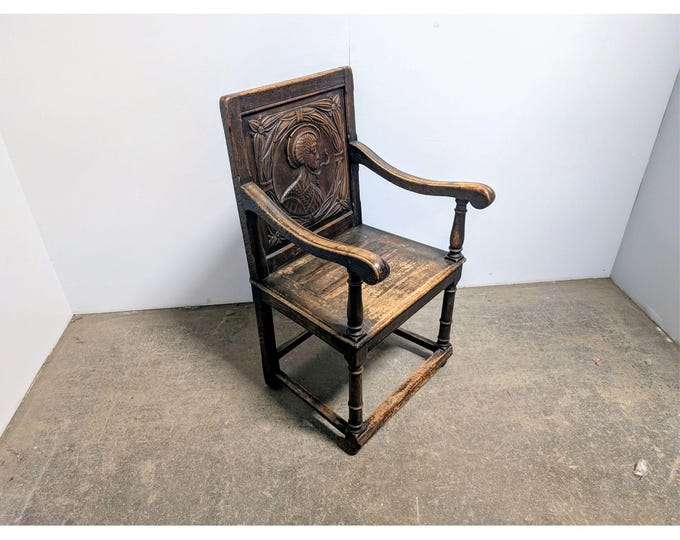 18th Century Mid 1700,s French Renaissance Revival Oak Arm Chair # 200597 Shipping is not a 1.00 Shipping is not free please contact us
