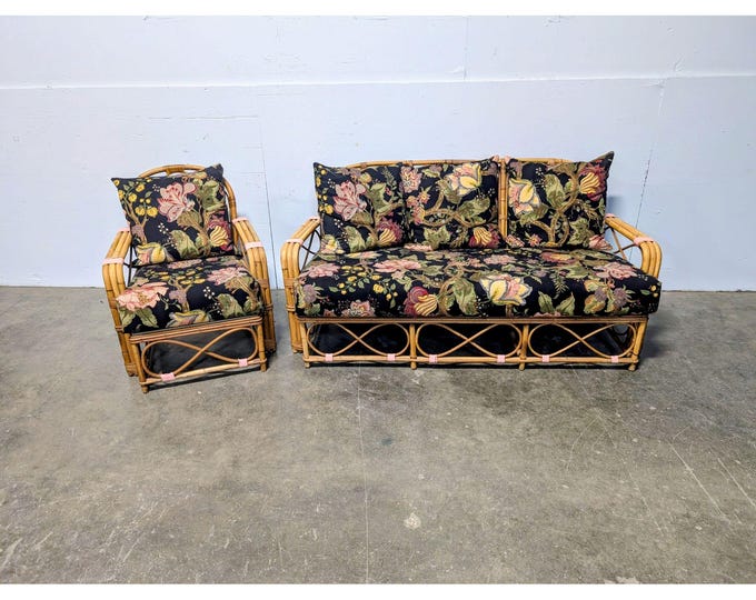 1940,s Rattan Settee And Chair # 195788 Shipping is not a 1.00 Shipping is not free please contact us before purchase Thanks
