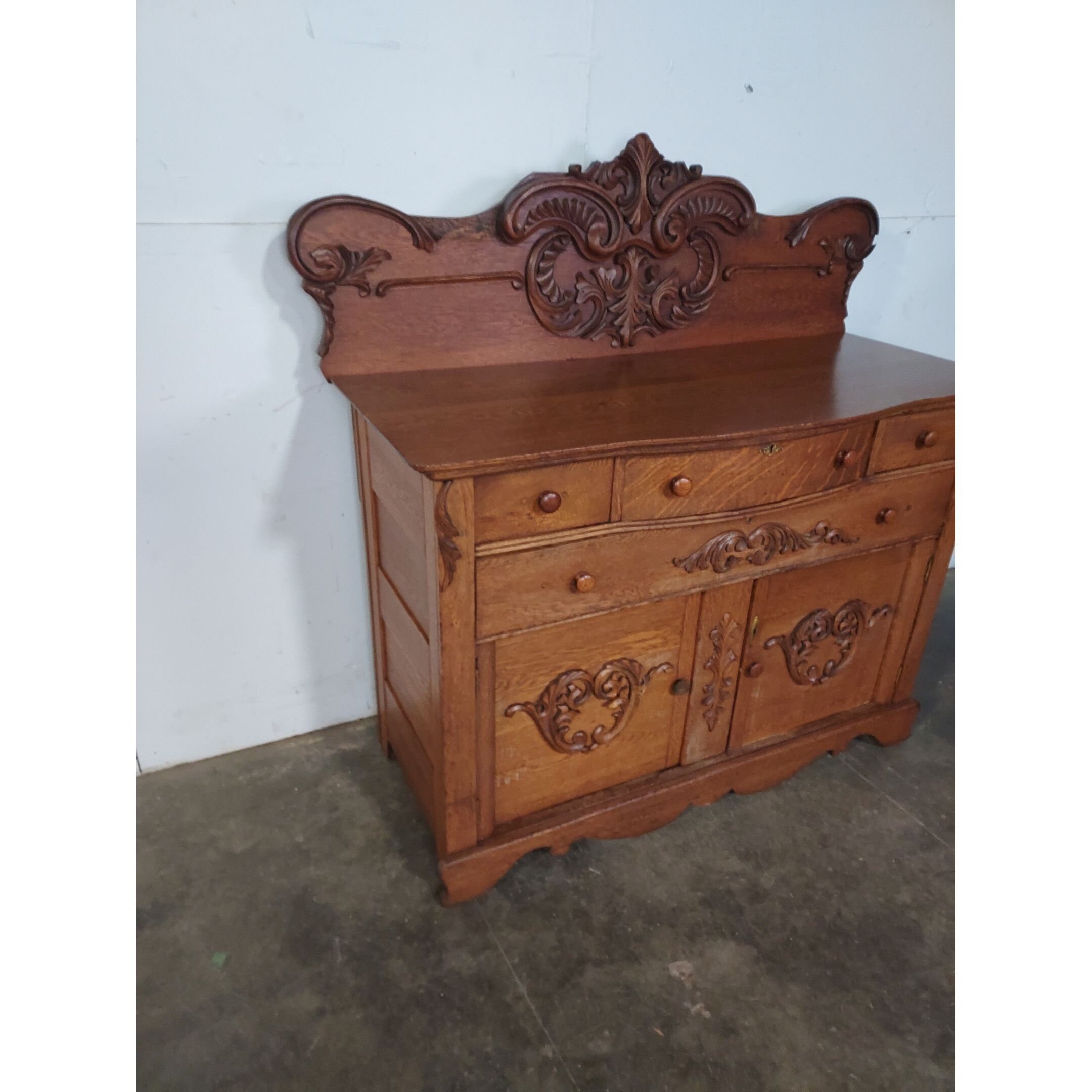 1920,s Oak Sideboard With Backsplash 192831 Shipping is Not Free Please ...