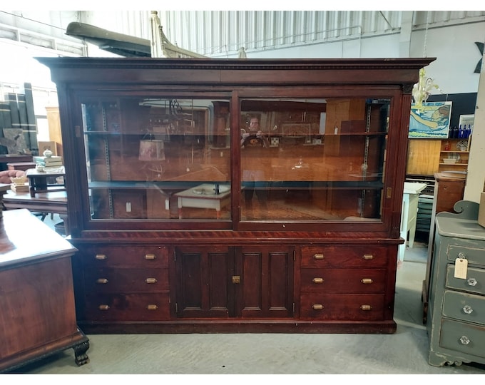 1880,s Two Piece Cabinet From A Drapery Store # 194867 Shipping is not free please conatct us before purchase Thanks