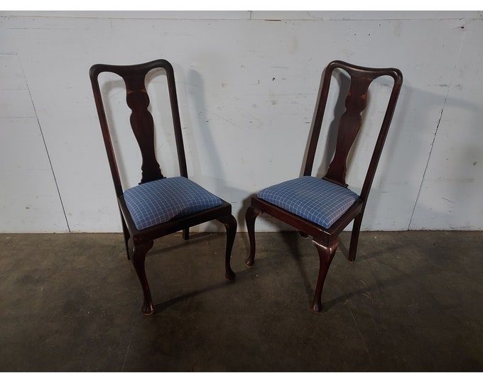 Pair Of 1900,s Queen Ann Chairs # 194492 Shipping is not a 1.00 Shipping is not free please contact us before purchase Thanks