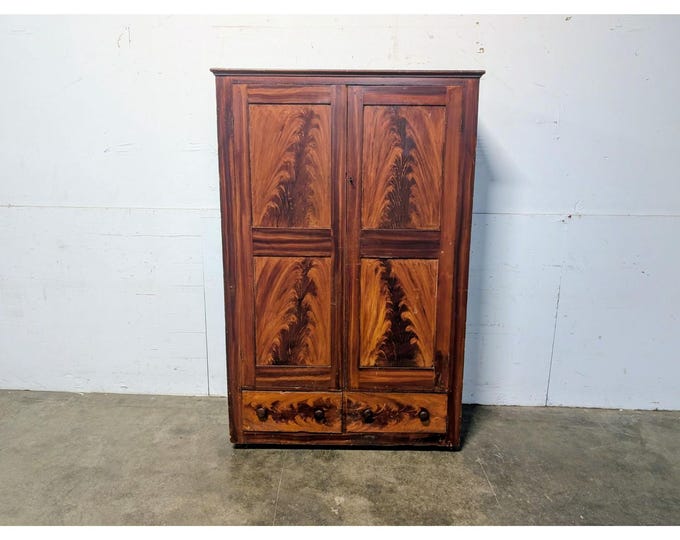 1830,s Two Door Feather Painted Cupboard # 198378 Shipping is not a 1.00 Shipping is not free please contact us before purchase Thanks