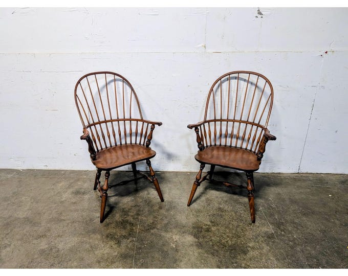 Pair Of 1940,s Sack Back Windsor Chairs # 198165 Shipping is not a 1.00 Shipping is not free please contact us before purchase Thanks