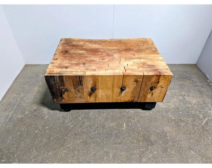 Unique 1900,s Butcher Block Coffee Table # 200505 Shipping is not a 1.00 Shipping is not free please contact us before purchase Thanks