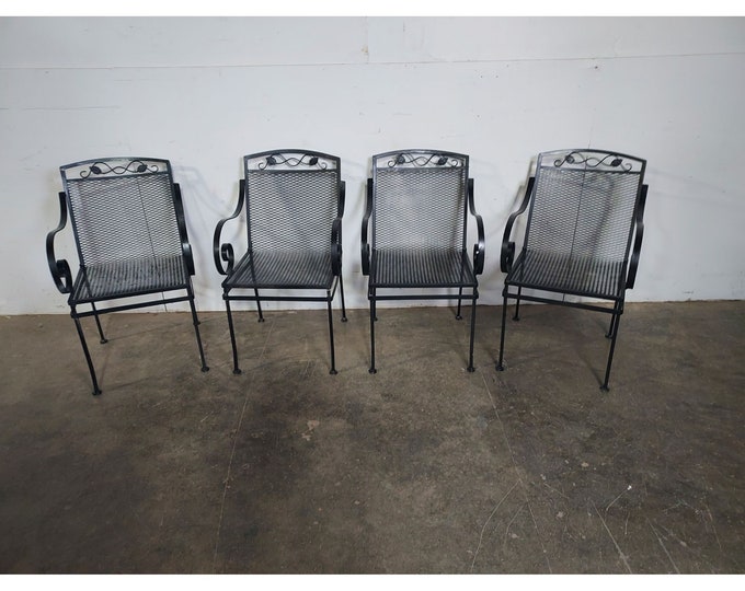 Set Of Four 1940,s Iron And Mesh Arm Chairs # 191452 Shipping is not free please conatct us before purchase Thanks