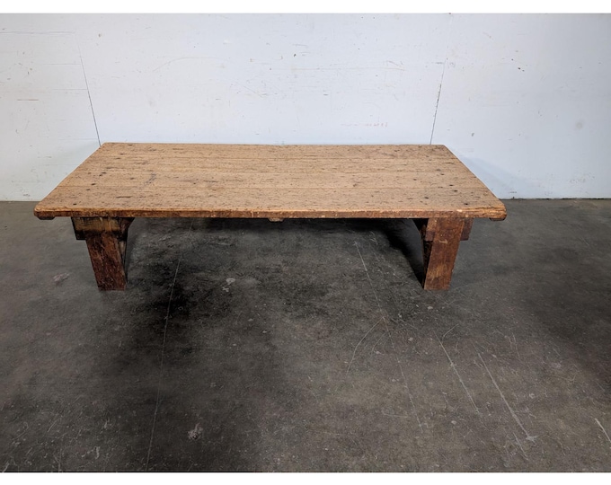 Wonderful Old Oak Work Table Now A Coffee Table # 197563 Shipping is not a 1.00 Shipping is not free please contact us before purchase