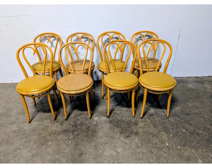 Set Of Eight 1940,s Thonet Bentwood Chairs # 200191 Shipping is not a 1.00 Shipping is not free please contact us before purchase Thanks