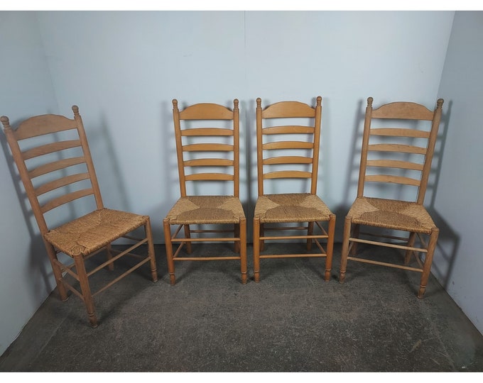 Set Of Four 1950,s Rush Seat Chairs # 194632 Shipping is not free please conatct us before purchase Thanks