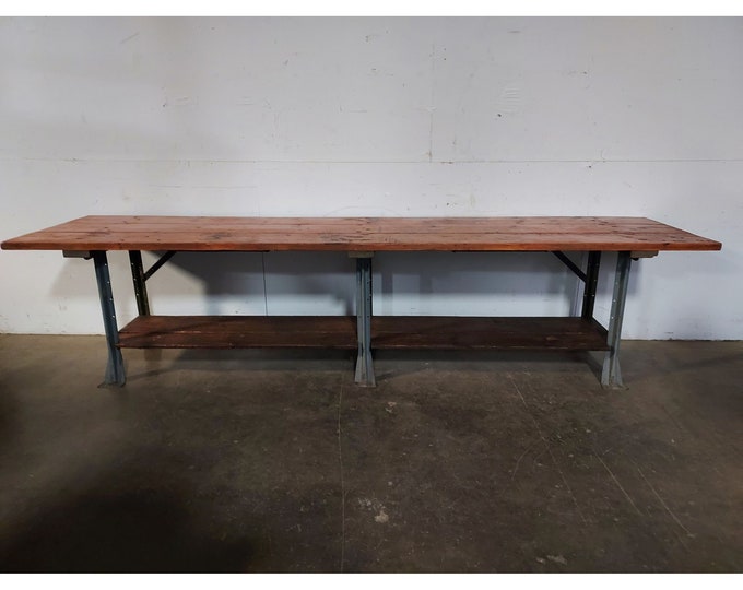 1940,s Two Teir Work Table With Metal Base # 193075 Shipping is not free please conatct us before purchase Thanks