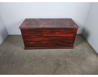 Mid 1800,s Original Feather Painted Flip Top Trunk # 193165 Shipping is not a 1.00 Shipping is not free please contact us before purchase