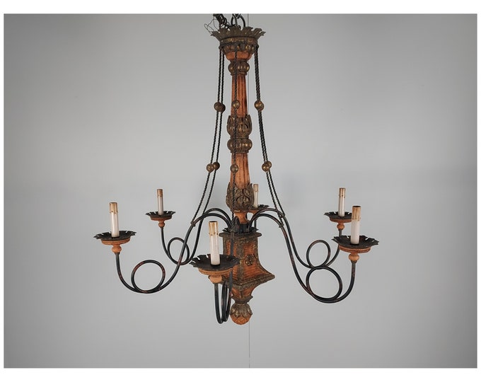 STUNNING PAINTED CHANDELIER # 17322 Shipping is not free please conatct us before purchase Thanks