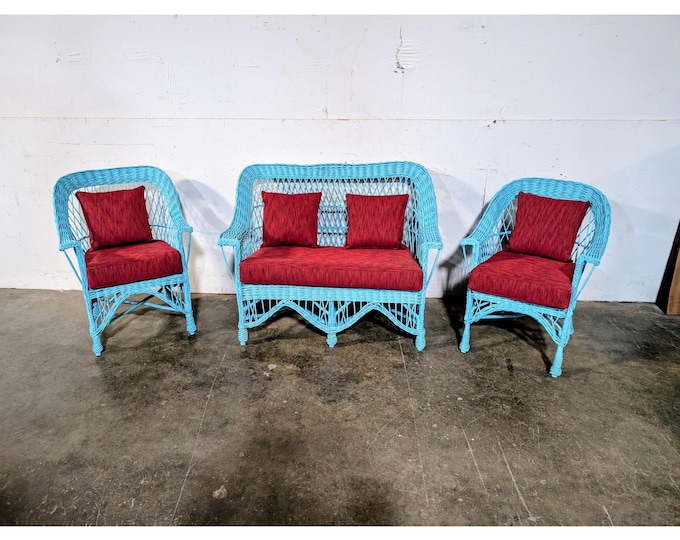 1920,s Three Piece Wicker Set Settee And Two Chairs # 198031 Shipping is not a 1.00 Shipping is not free please contact us before purchase