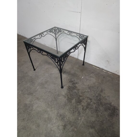 Wrought iron glass coffee 2024 table for sale