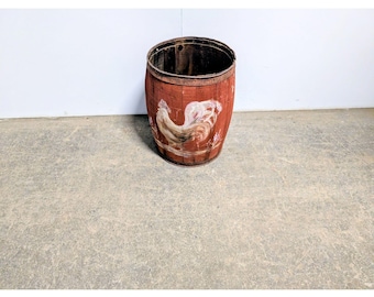 1800,s Folk Art Storage Barrel With Rooster # 200779 Shipping is not a 1.00 Shipping is not free please contact us before purchase Thanks