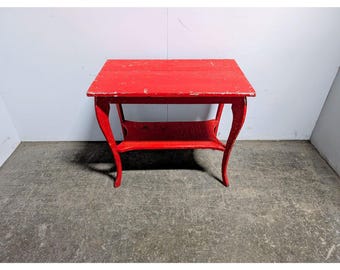 Simple 1920,s Red Painted Oak Table # 198284 Shipping is not a 1.00 Shipping is not free please contact us before purchase Thanks