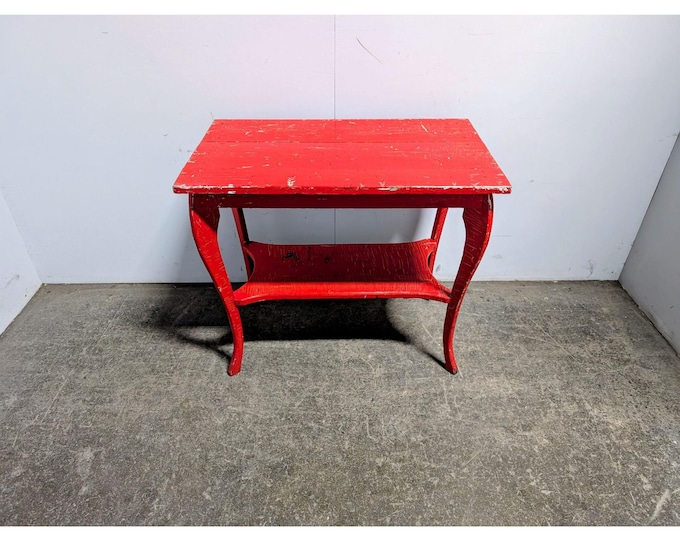 Simple 1920,s Red Painted Oak Table # 198284 Shipping is not a 1.00 Shipping is not free please contact us before purchase Thanks