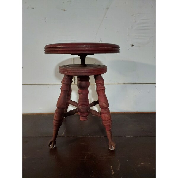 Tabouret de piano des années 1880 avec pieds griffes en verre # 194160 La livraison n'est pas gratuite, veuillez nous contacter avant l'achat Merci