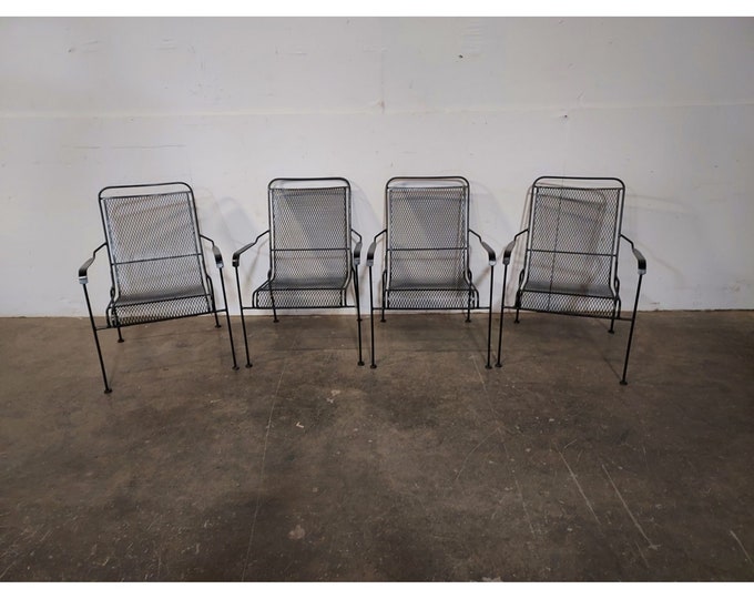 Set Of Four 1950,s Iron And Mesh Arm Chairs # 191633 Shipping is not free please conatct us before purchase Thanks