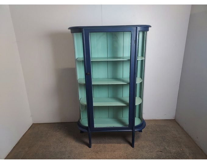 1920,s Painted Oak Display Cabinet # 194826 Shipping is not free please conatct us before purchase Thanks