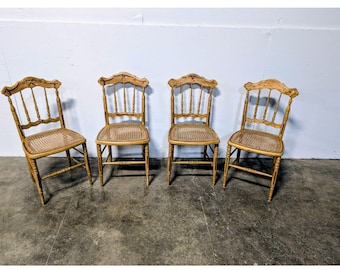 Set Of Four Mid 1800,s Caned Seat Chairs # 200278 Shipping is not a 1.00 Shipping is not free please contact us before purchase Thanks