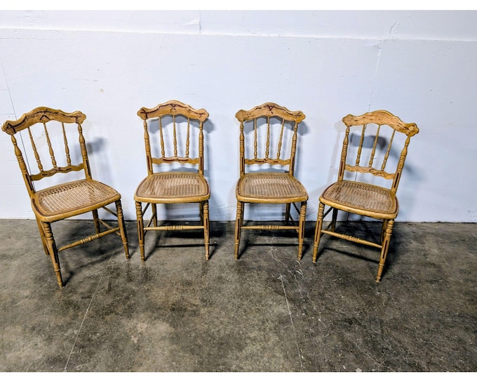 Set Of Four Mid 1800,s Caned Seat Chairs # 200278 Shipping is not a 1.00 Shipping is not free please contact us before purchase Thanks