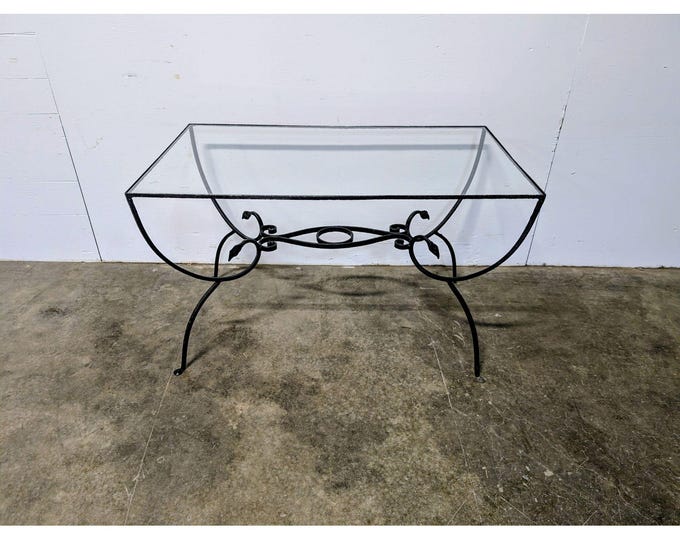 1920,s Pad Foot Iron And Glass Table # 200518 Shipping is not a 1.00 Shipping is not free please contact us before purchase Thanks