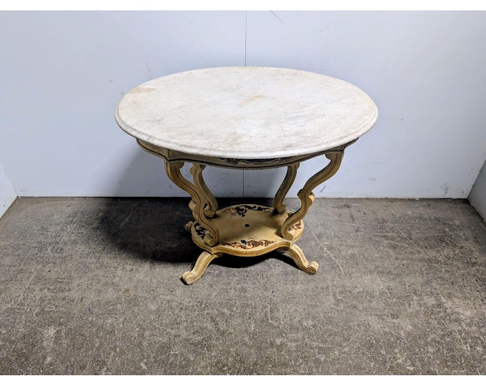 1860,s Painted Decorated Oval Marble Top Table # 198209 Shipping is not a 1.00 Shipping is not free please contact us before purchase Thanks