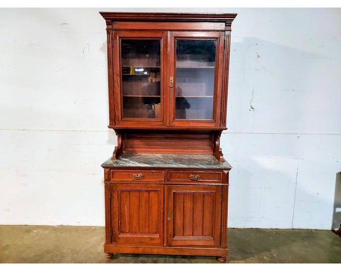 1860,s Oak Cabinet With Upper Glass Doors # 195766 Shipping is not a 1.00 Shipping is not free please contact us before purchase Thanks
