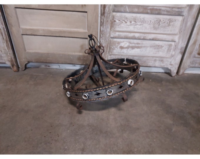 OLD IRON CHANDELIER # 187217 Shipping is not free please conatct us before purchase Thanks