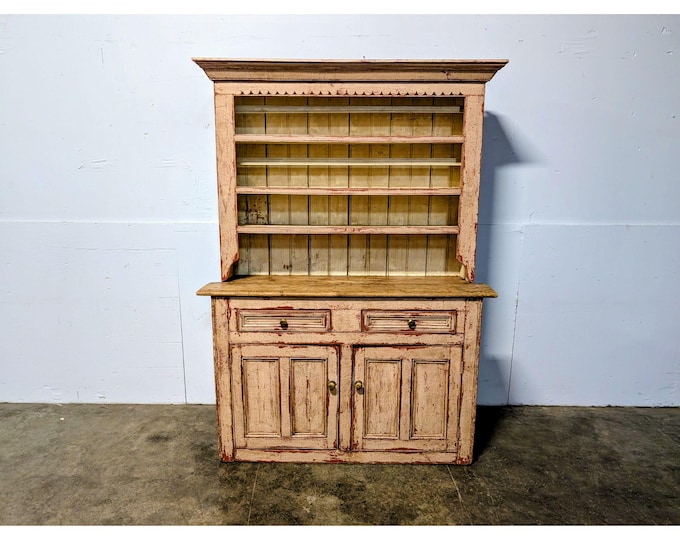 Mid 1800,s Painted Pine Hutch # 200997 Shipping is not a 1.00 Shipping is not free please contact us before purchase Thanks