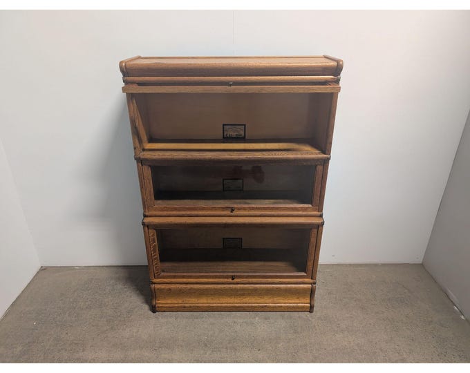 1920,s Oak Three Tier Globe Barrister Bookcase # 199828 Shipping is not a 1.00 Shipping is not free please contact us before purchase Thanks